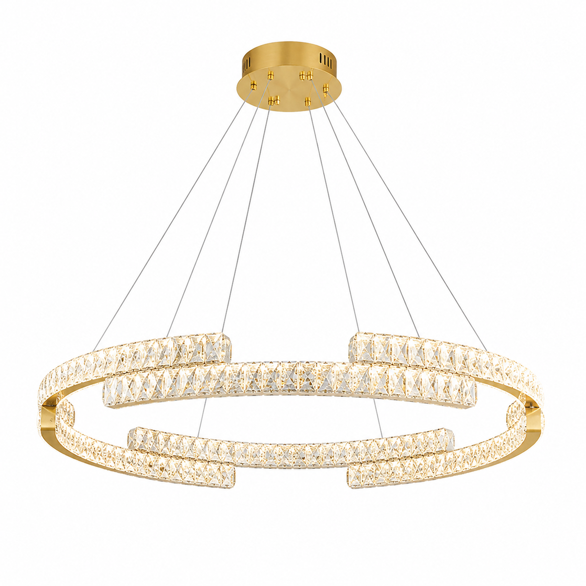 CRYSTAL PENDANT DECORATIVE LAMP 30W LED CCT GOLD