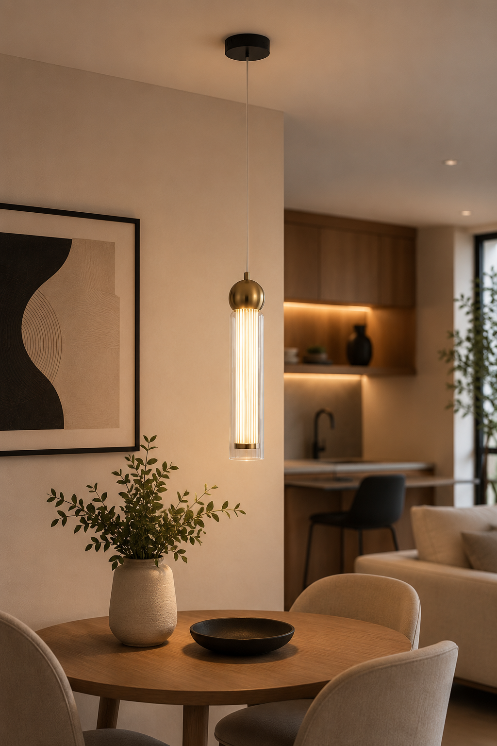 PENDANT DECORATIVE LAMP 4.5W LED BRASS AND SMOKE FINISH