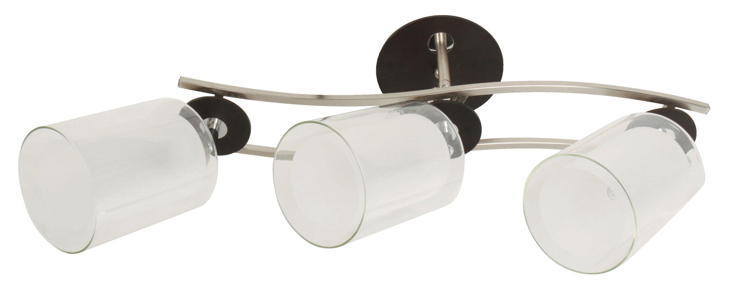 Light Ceiling Lamp β Satin Nickel, Chrome & Dark Brown Finish