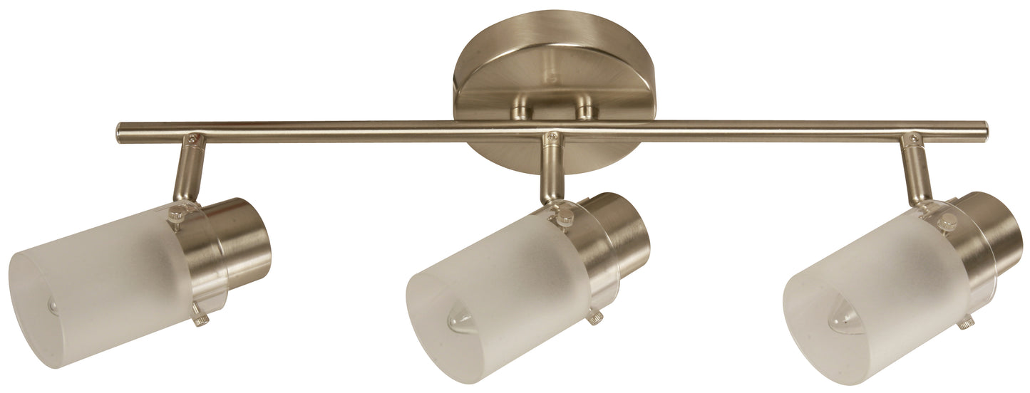 Modern 3-Light Track Ceiling Lamp – Satin Nickel (E27, 60W)