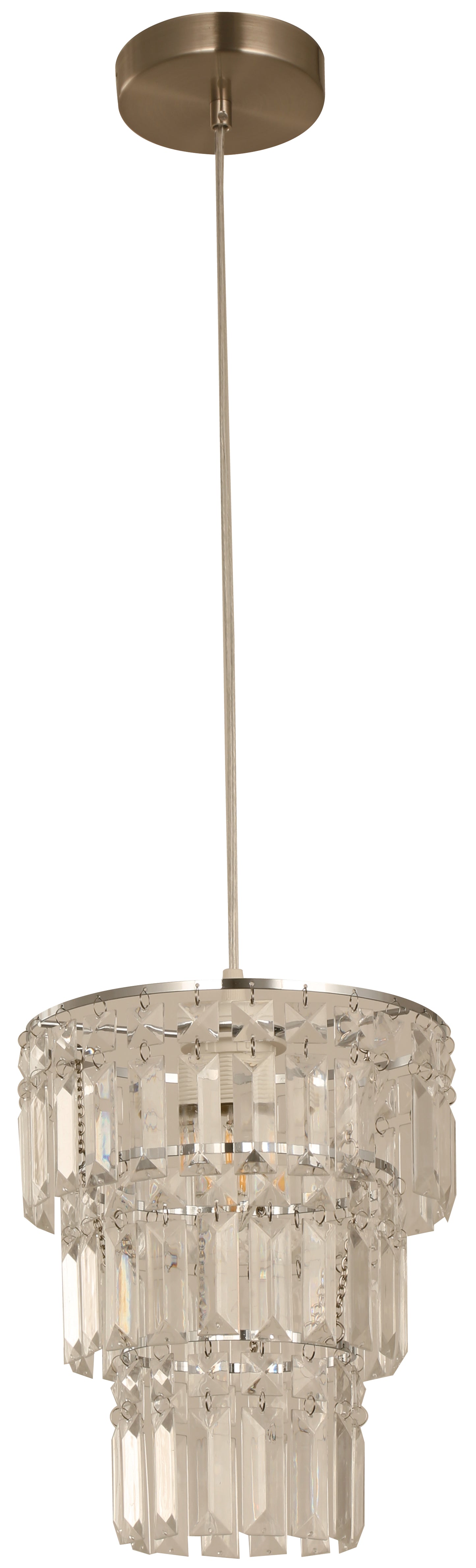 20837-4 L/CEN 1-Light Hanging Lamp – Satin Nickel