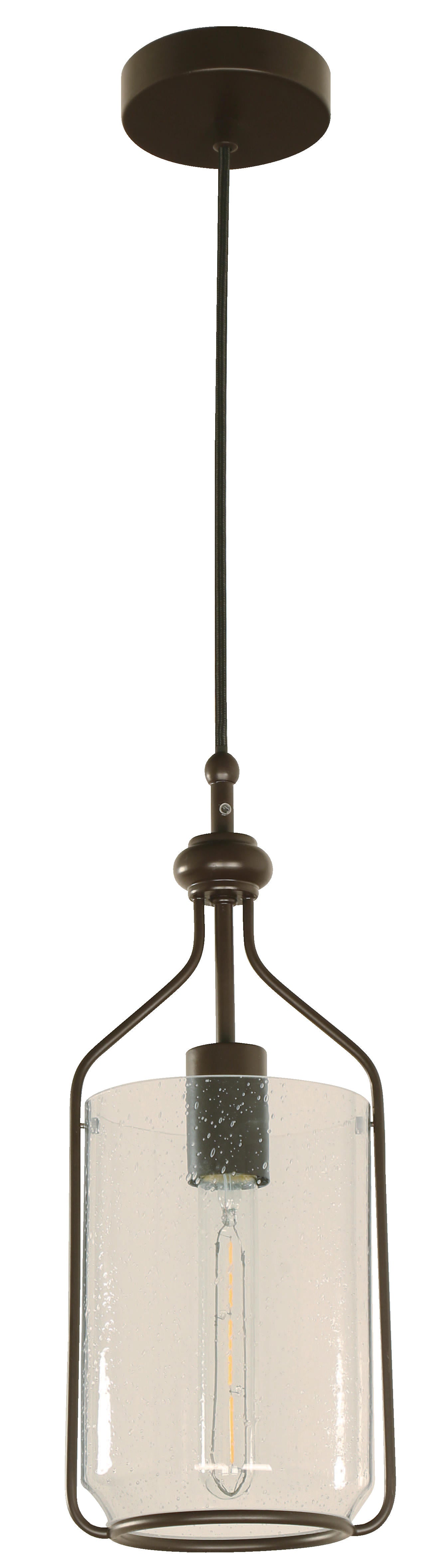 22465-9 L/CEN 1-Light Hanging Lamp – Dark Brown
