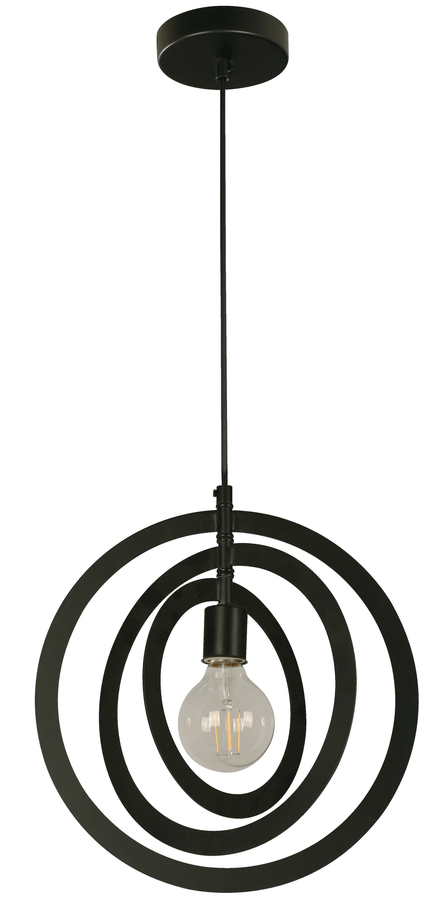 23149-2 L/CEN 1-Light Hanging Lamp – Matte Black