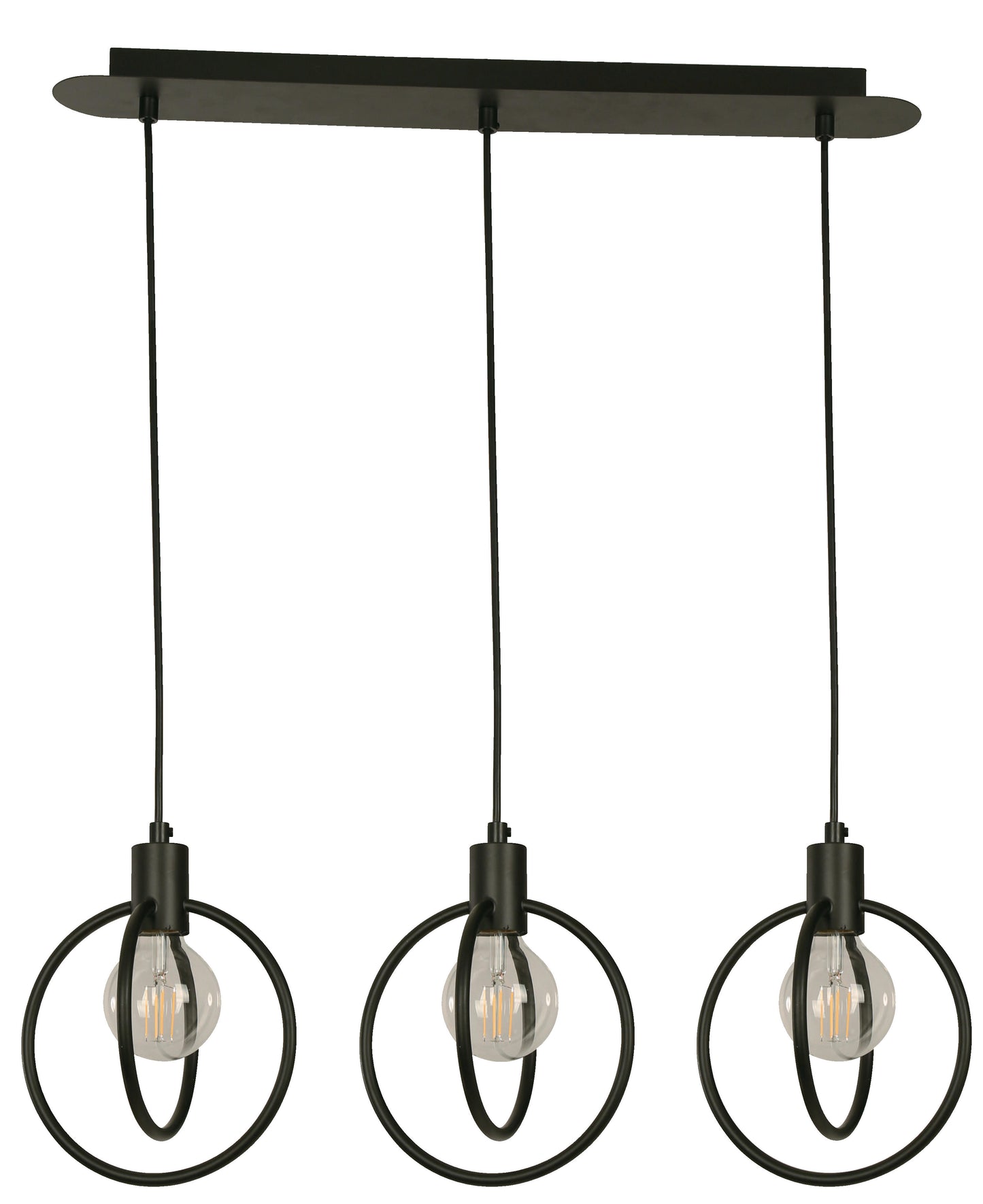 23159-2 L/CEN 3-Light Hanging Lamp – Matte Black
