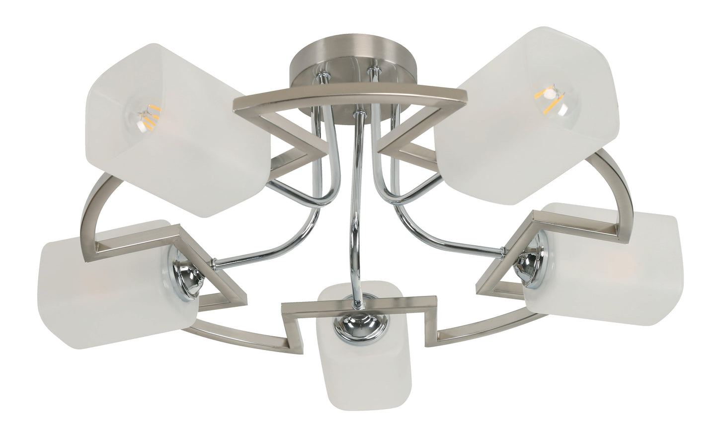 5-Light Ceiling Lamp – Chrome (E27, 40W)