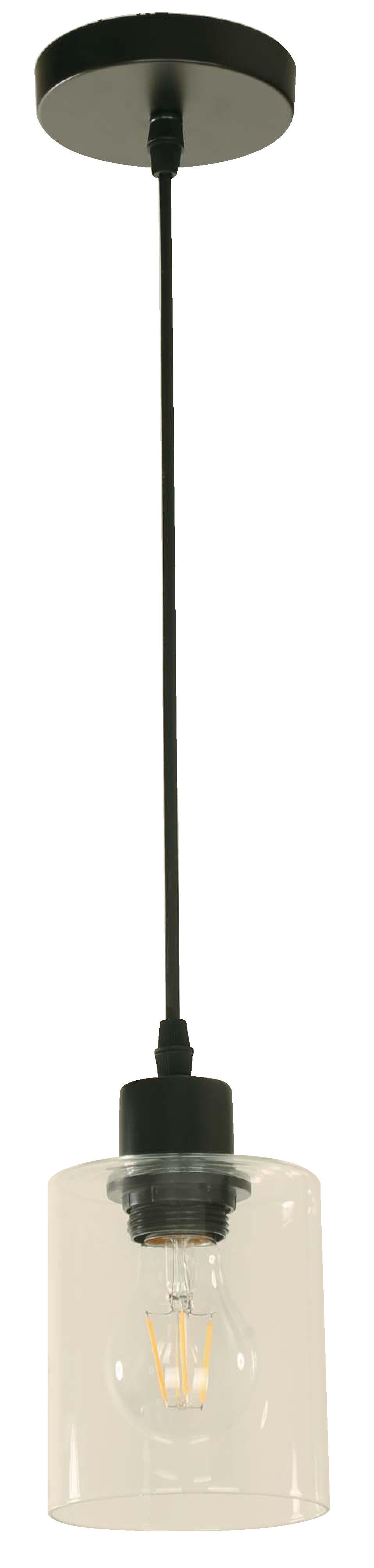 1-Light Hanging Lamp – Matte Black