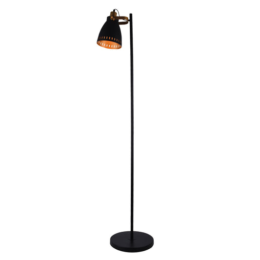 5-90140 FLOOR LAMP 1 HEAD BLACK & GOLD