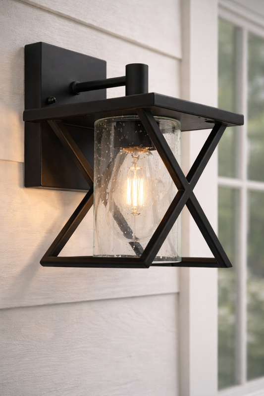 1-Light Outdoor Wall Lamp – Sand Black (E27, 40W)