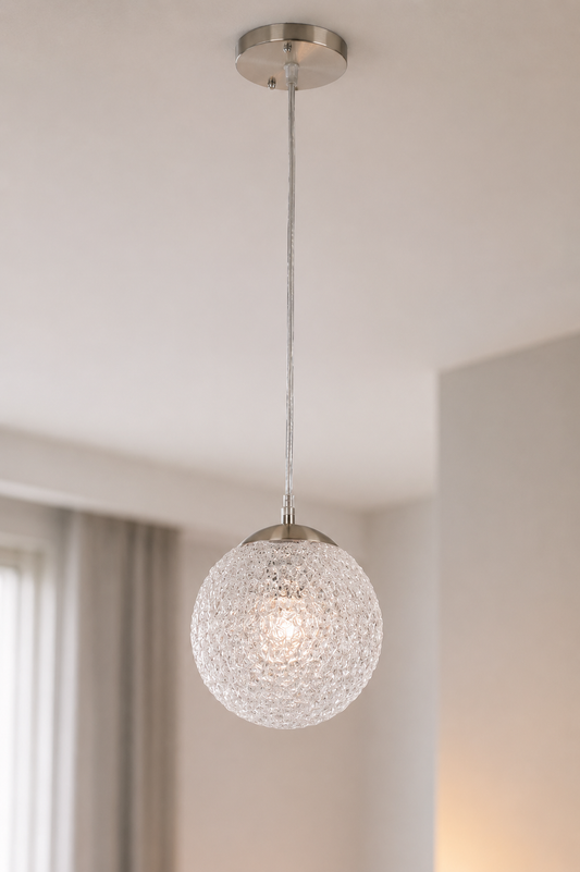 L/CEN 1-Light Hanging Pendant – Satin Nickel Finish – 03362-4
