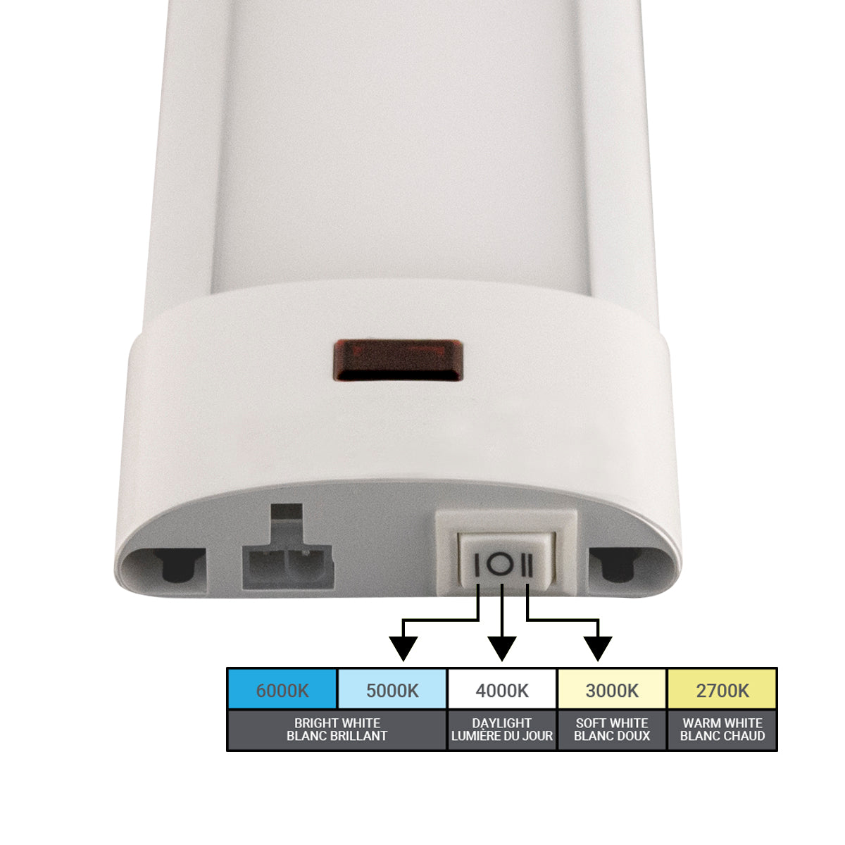 U19MTK12W 12" DIMMABLE MOTION LED 3CCT BAR WHITE