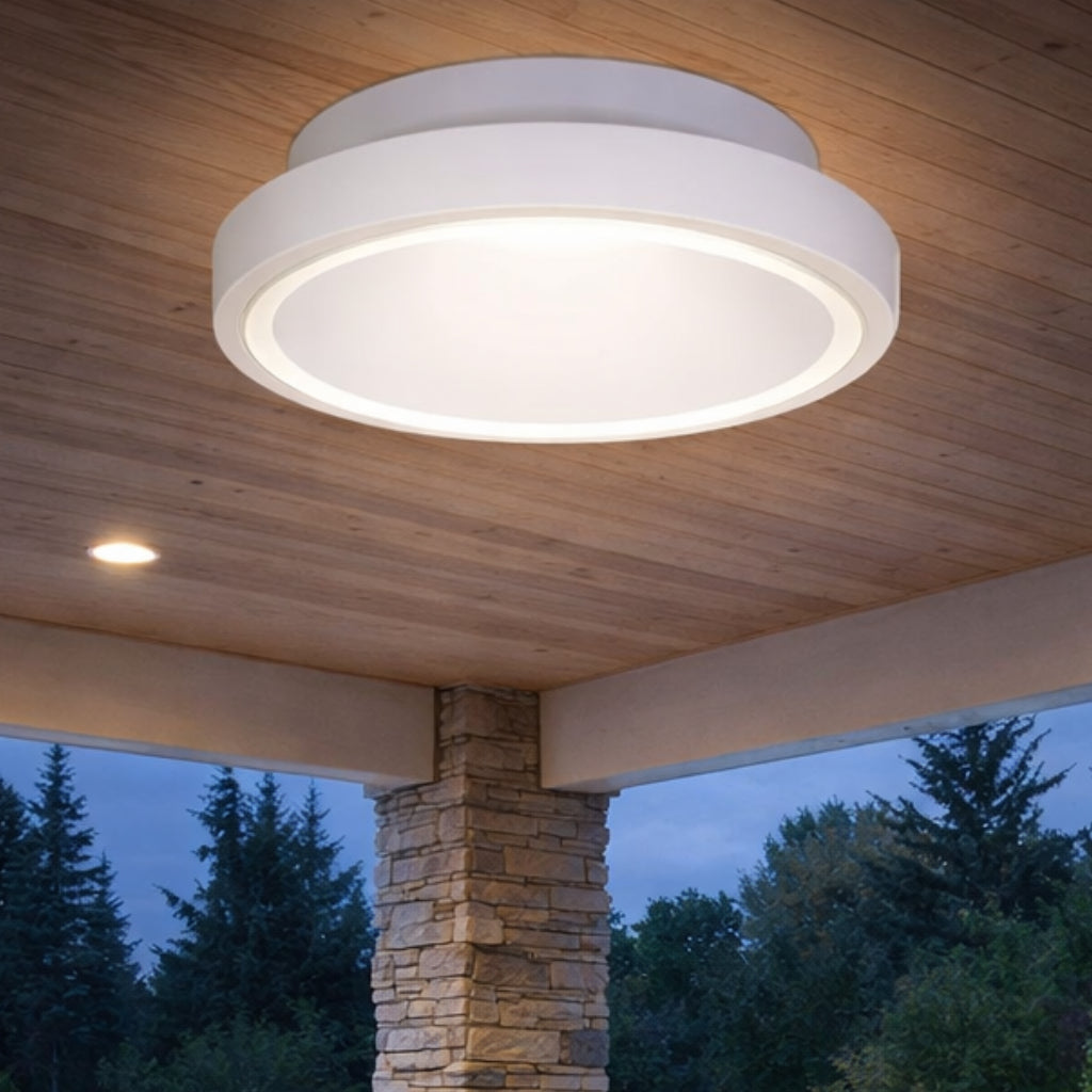 FLUSH MOUNT OUTDOOR LAMP E27*2 WHITE