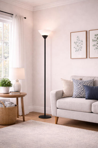 Elegant 1-Light Floor Lamp – Black Finish (E27, 60W)