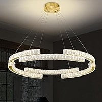 CRYSTAL PENDANT DECORATIVE LAMP 50W LED CCT GOLD