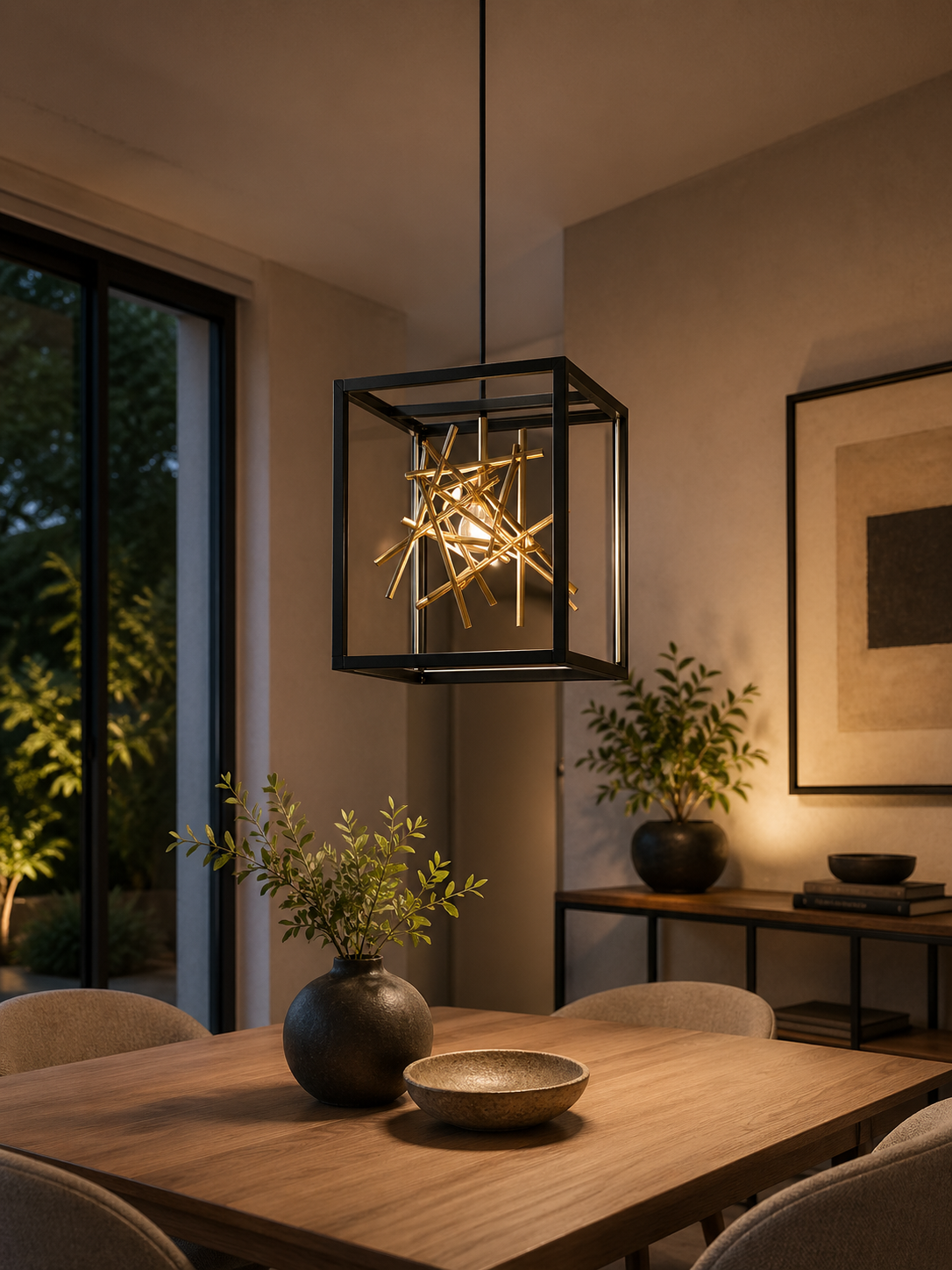 PENDANT DECORATIVE LAMP 17W LED BLACK & GOLD