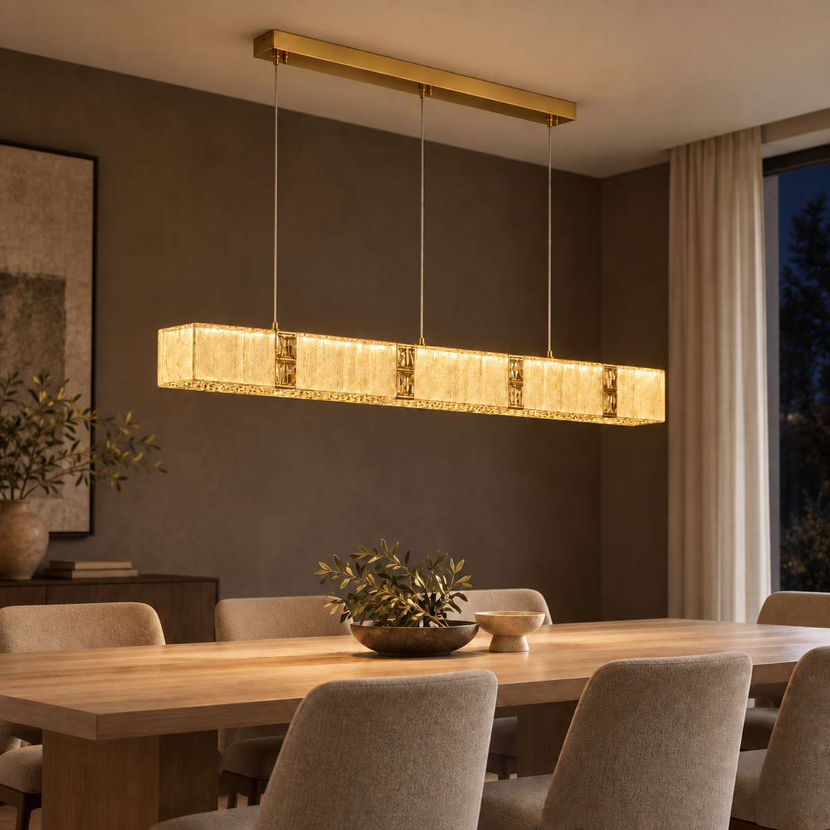 CRYSTAL PENDANT DECORATIVE LAMP 25W LED CCT GOLD