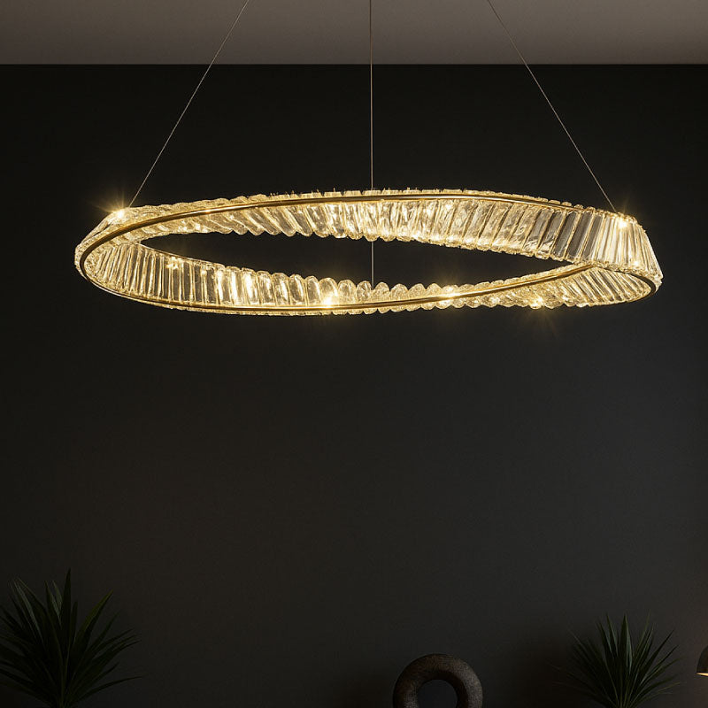 CRYSTAL PENDANT DECORATIVE LAMP 58W LED CCT GOLD