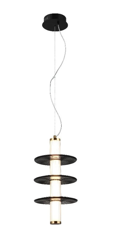 PENDANT DECORATIVE LAMP 16W BLK AND BRASS