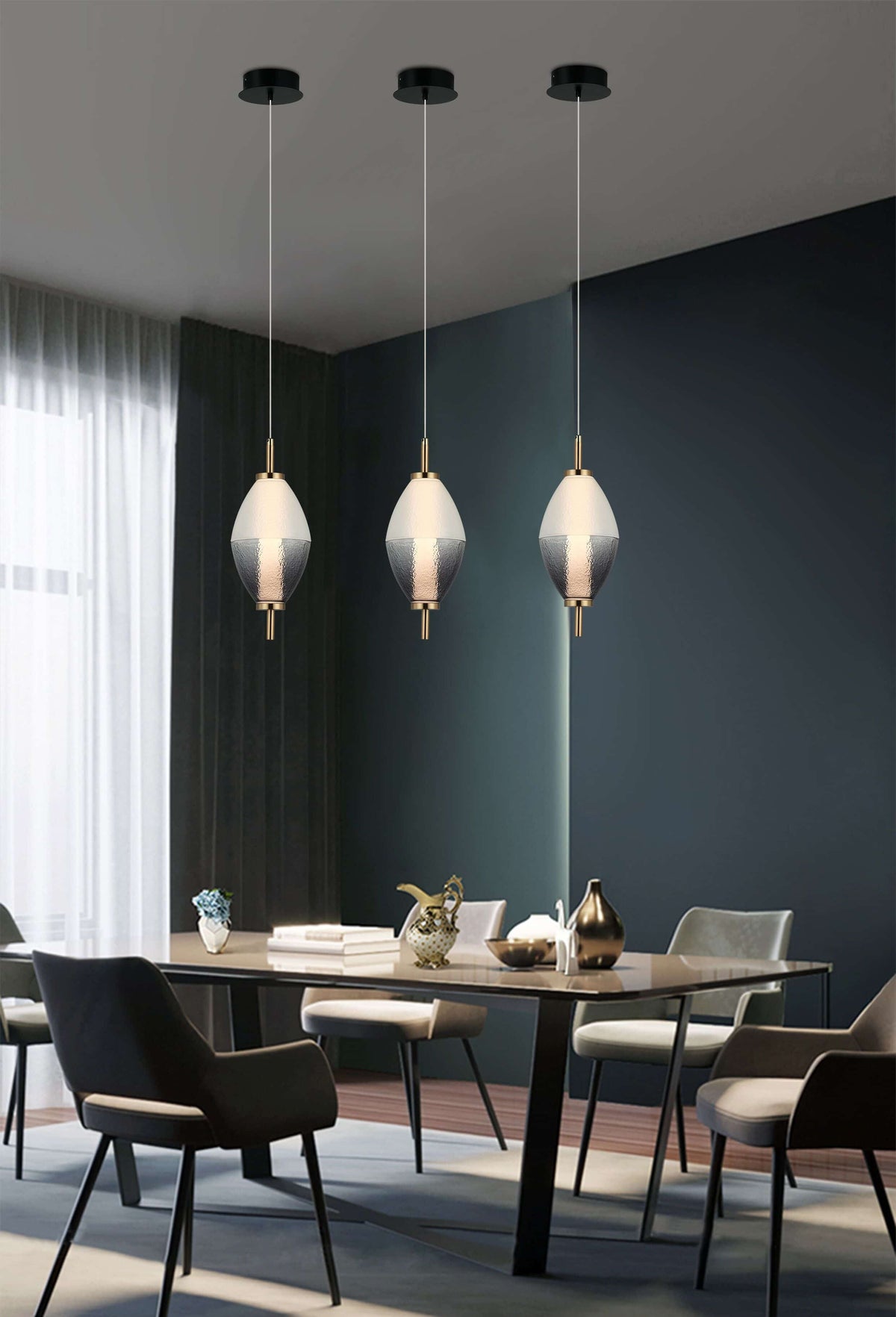 PENDANT DECORATIVE LAMP 8W BLACK + BRASS