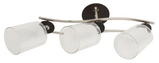 Light Ceiling Lamp — Satin Nickel, Chrome & Dark Brown Finish