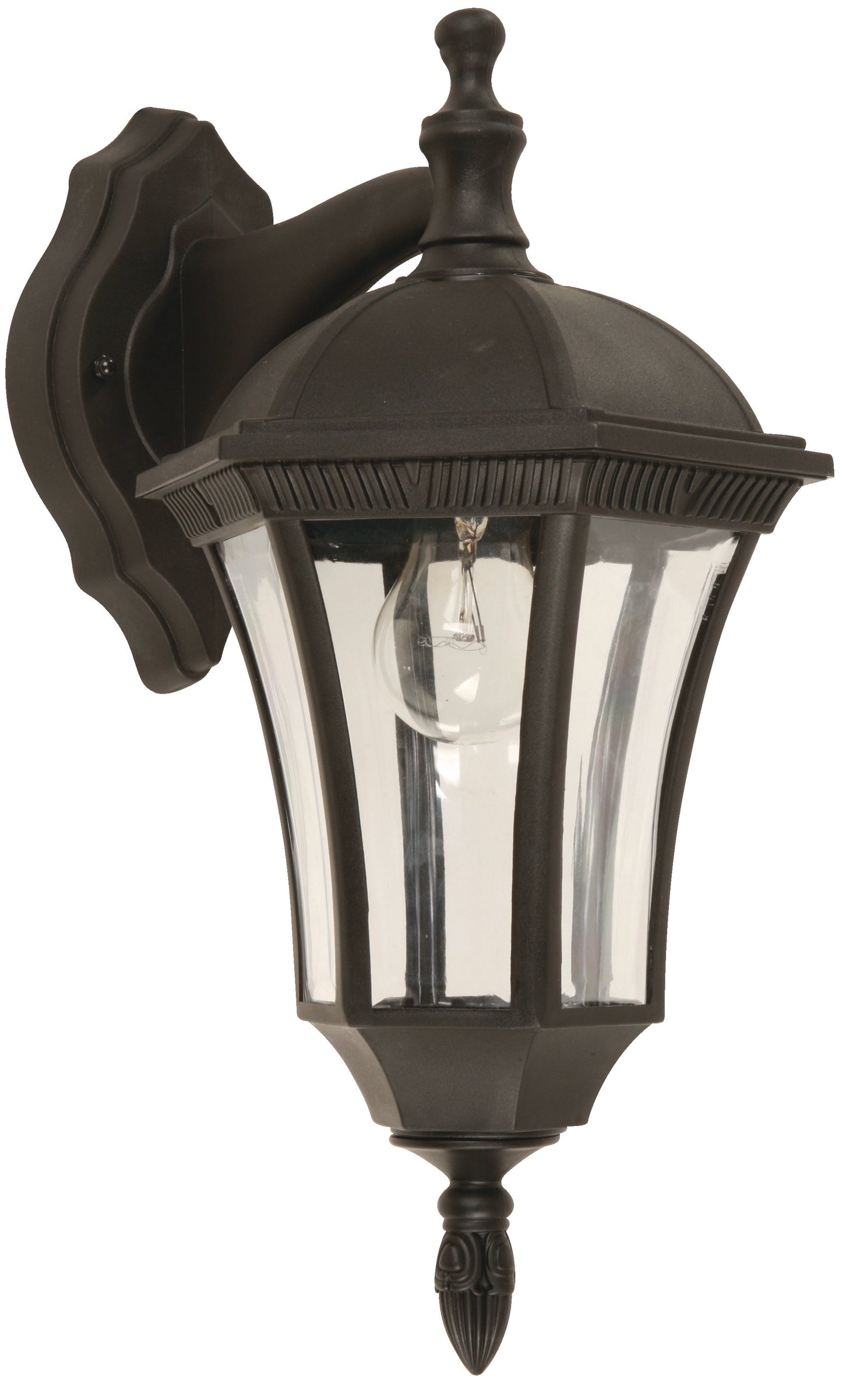 L/CEN 1-Light Outdoor Wall Lamp – Matte Black Finish – 04725-2