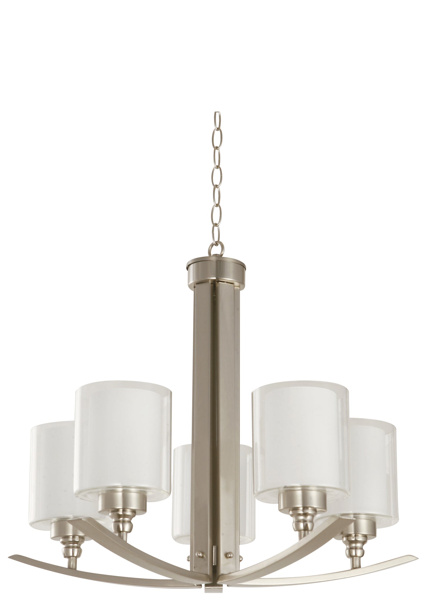 Elegant 5-Light Hanging Lamp – Satin Nickel (E27, 40W)
