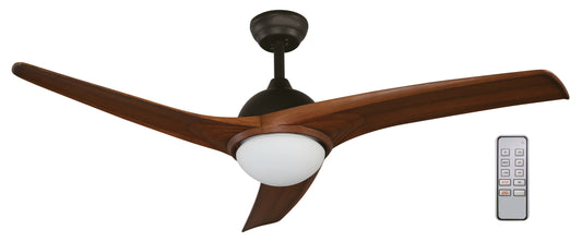 52" LED Ceiling Fan – Brown Finish, Single Light (10W, 4000K) with Remote Control
