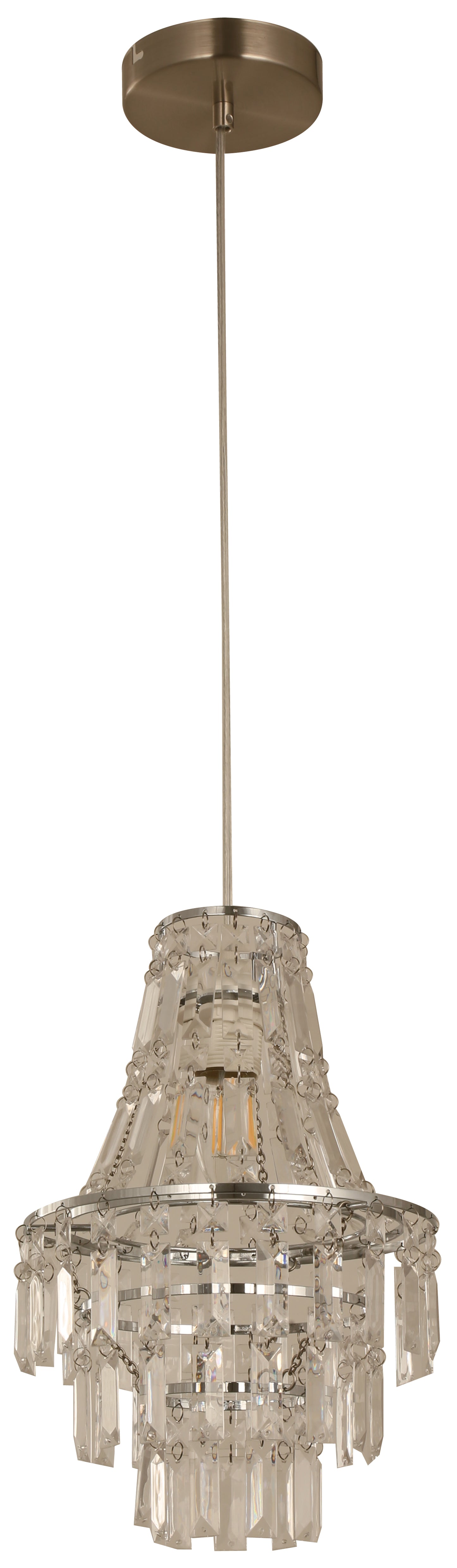 20835-4 L/CEN 1-Light Hanging Lamp – Satin Nickel