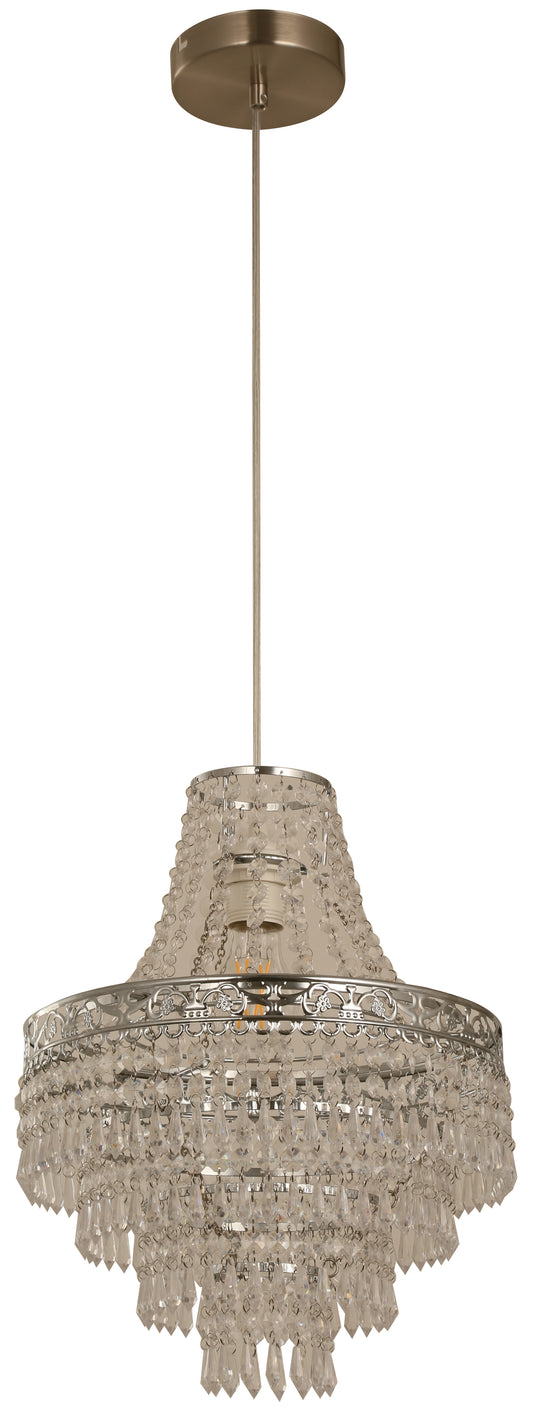 20838-4 L/CEN 1-Light Hanging Lamp – Satin Nickel