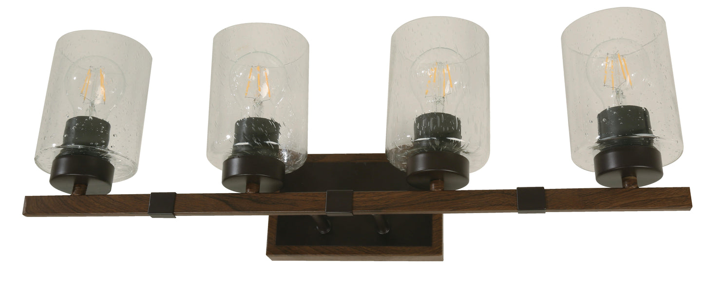 21207-9 L/CEN 4-Light Wall Vanity – Brown