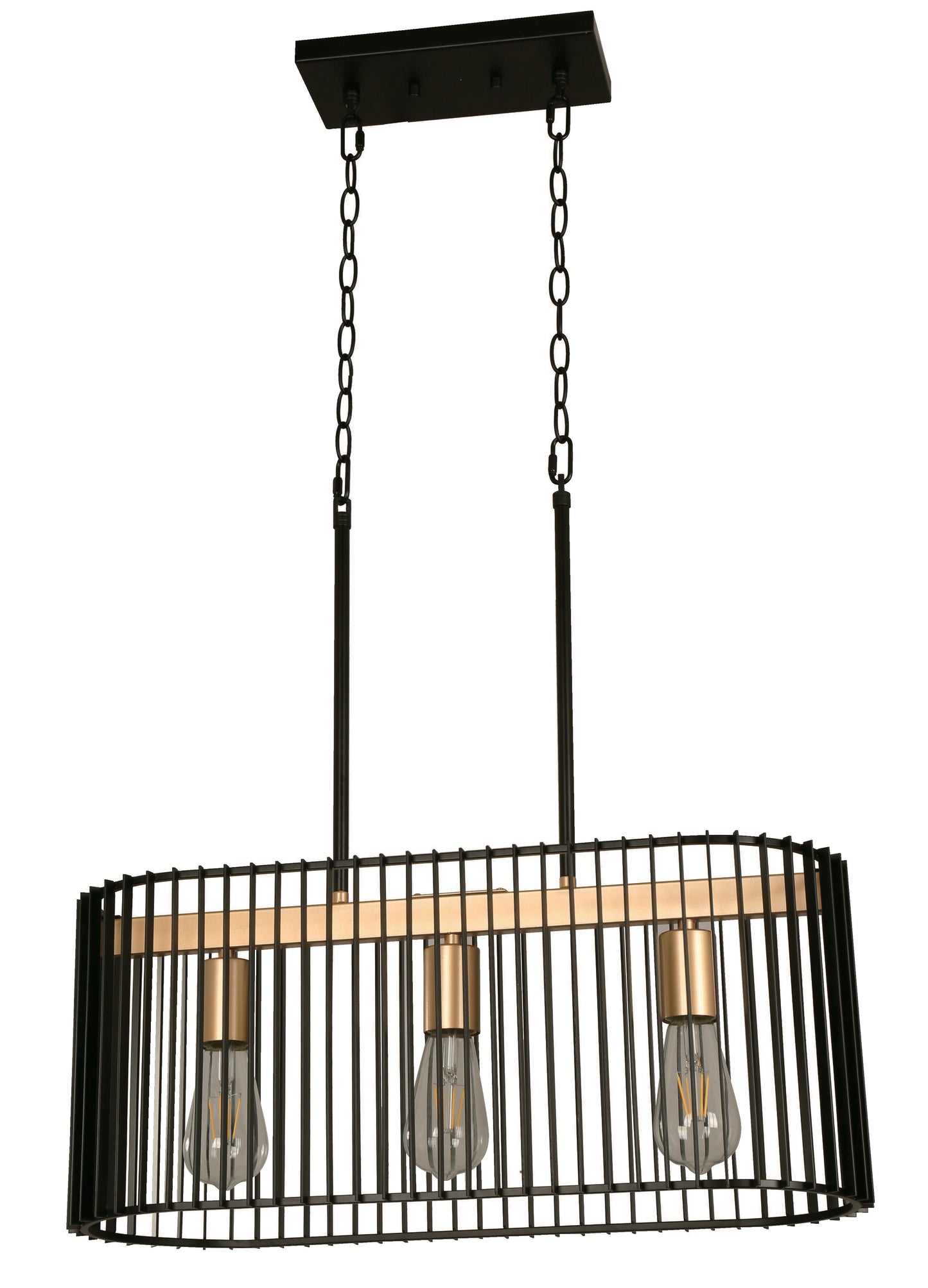 21282-2 L/CEN 3-Light Hanging Lamp – Matte Black