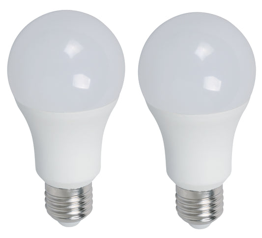 12W LED A60 Bulb – E27 Base, 6500K (85–240V) – 2 Pack