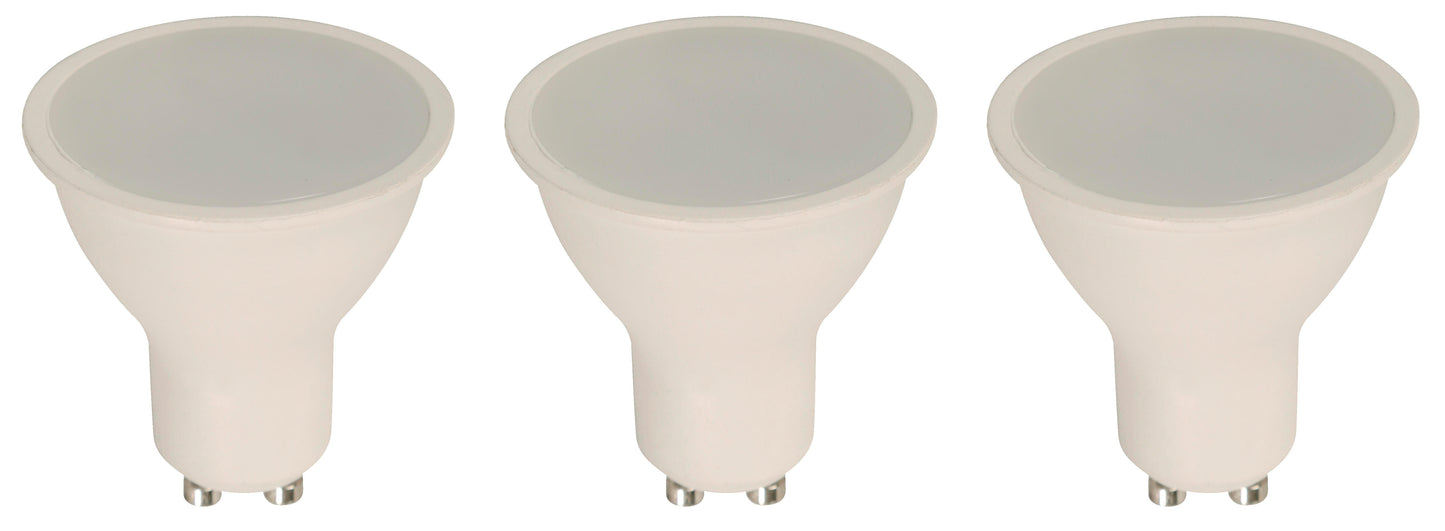 6W GU10 LED Bulb – 6000K (85–265V) – 3 Pack