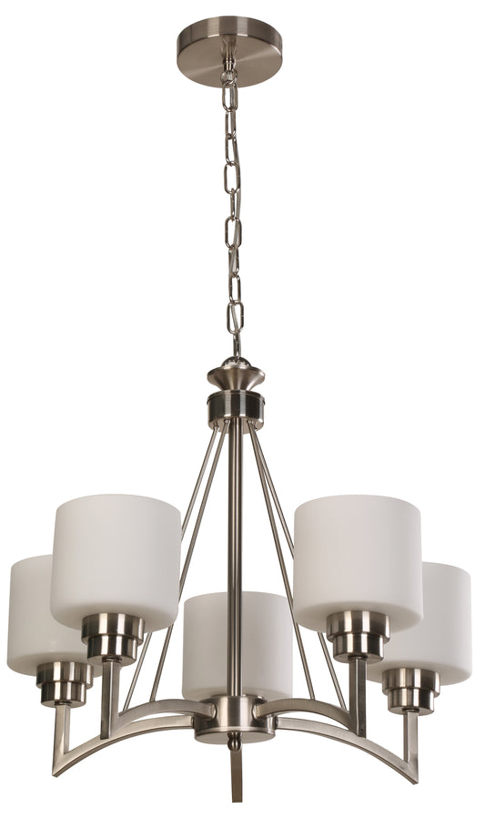 5-Light Hanging Lamp – Satin Nickel (E27, 60W)