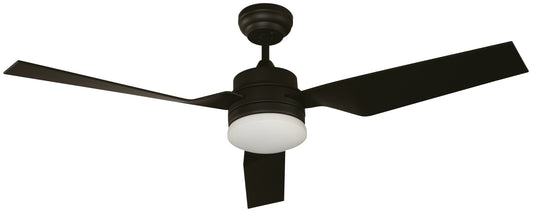 52" LED Ceiling Fan – Black Finish, 24W (3000K/4000K/6000K) with Remote Control (DC Motor)