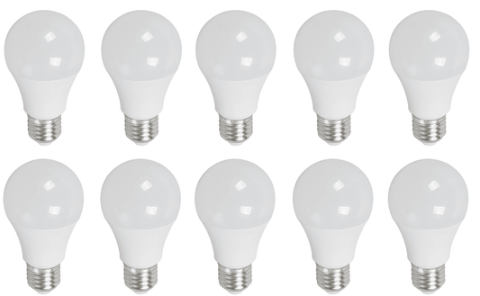 9W LED A60 Bulb – 3000K Warm White – 10 Pack