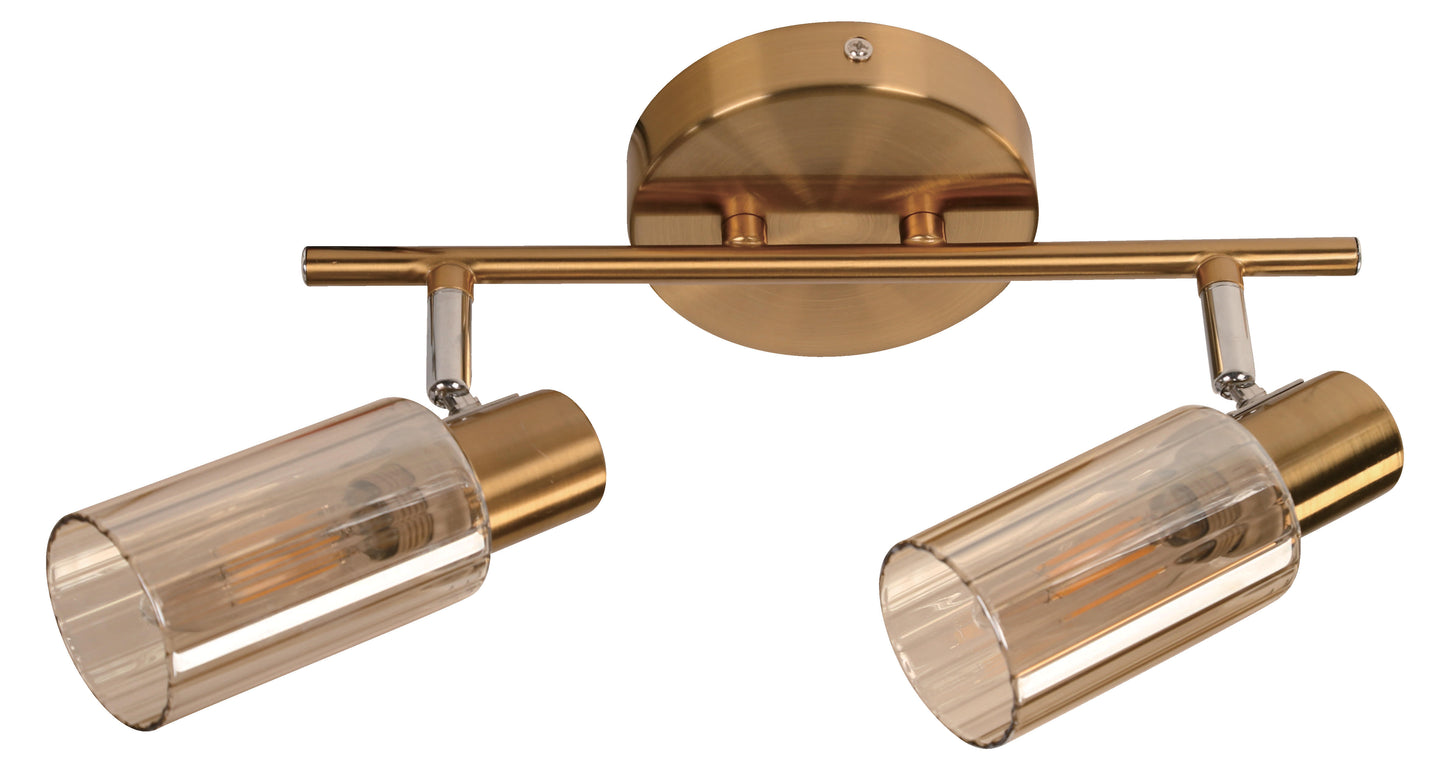2-Light Spotlight – Satin Brass (E14, 40W)