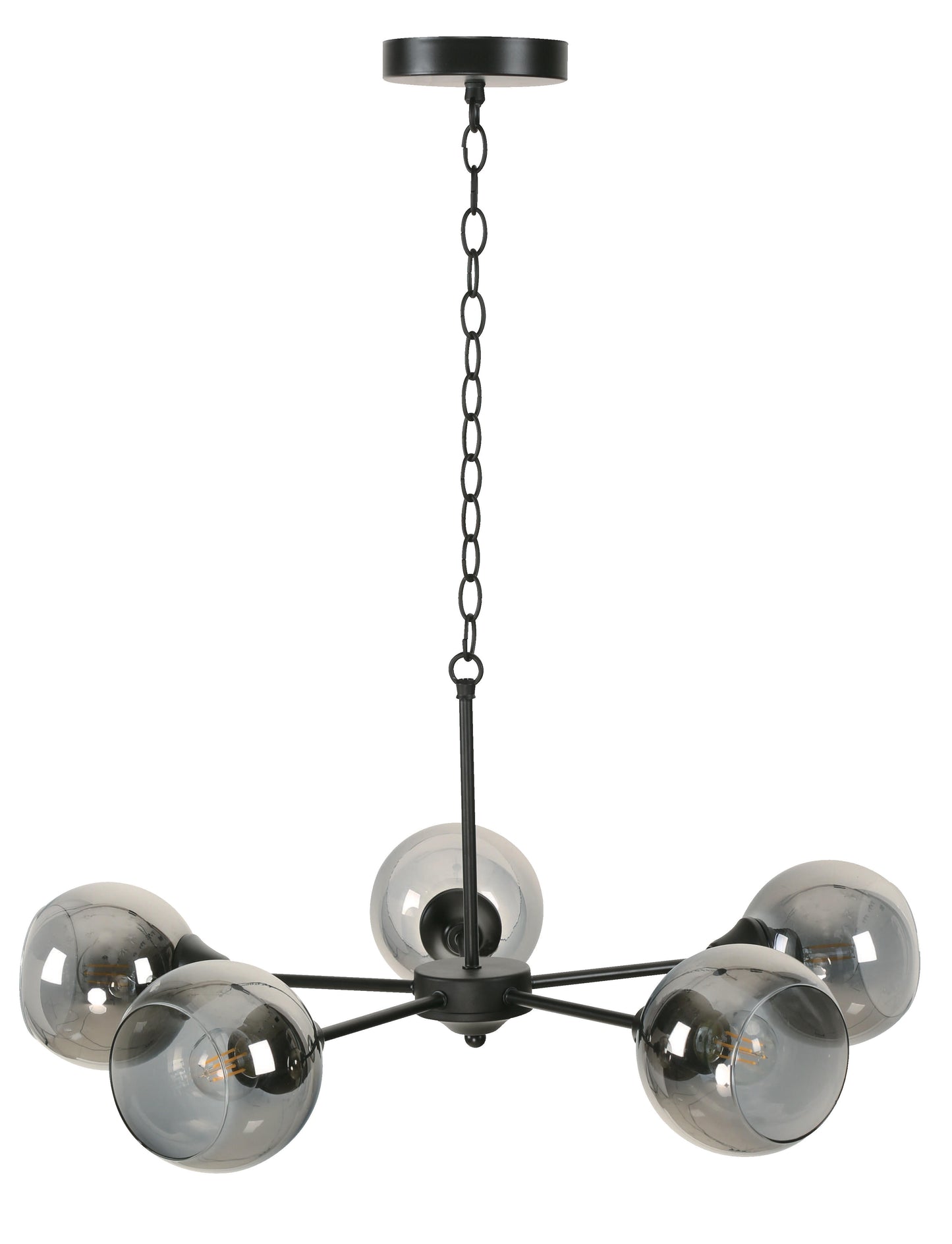 22783-2 L/CEN 5-Light Hanging Lamp – Matte Black