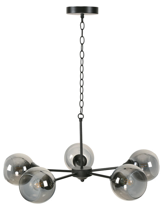 22783-2 L/CEN 5-Light Hanging Lamp – Matte Black