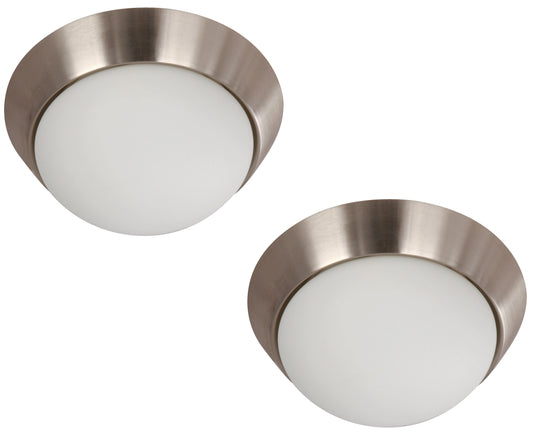 1-Light Ceiling Lamp – White (E27, 60W, 120V) – Twin Pack