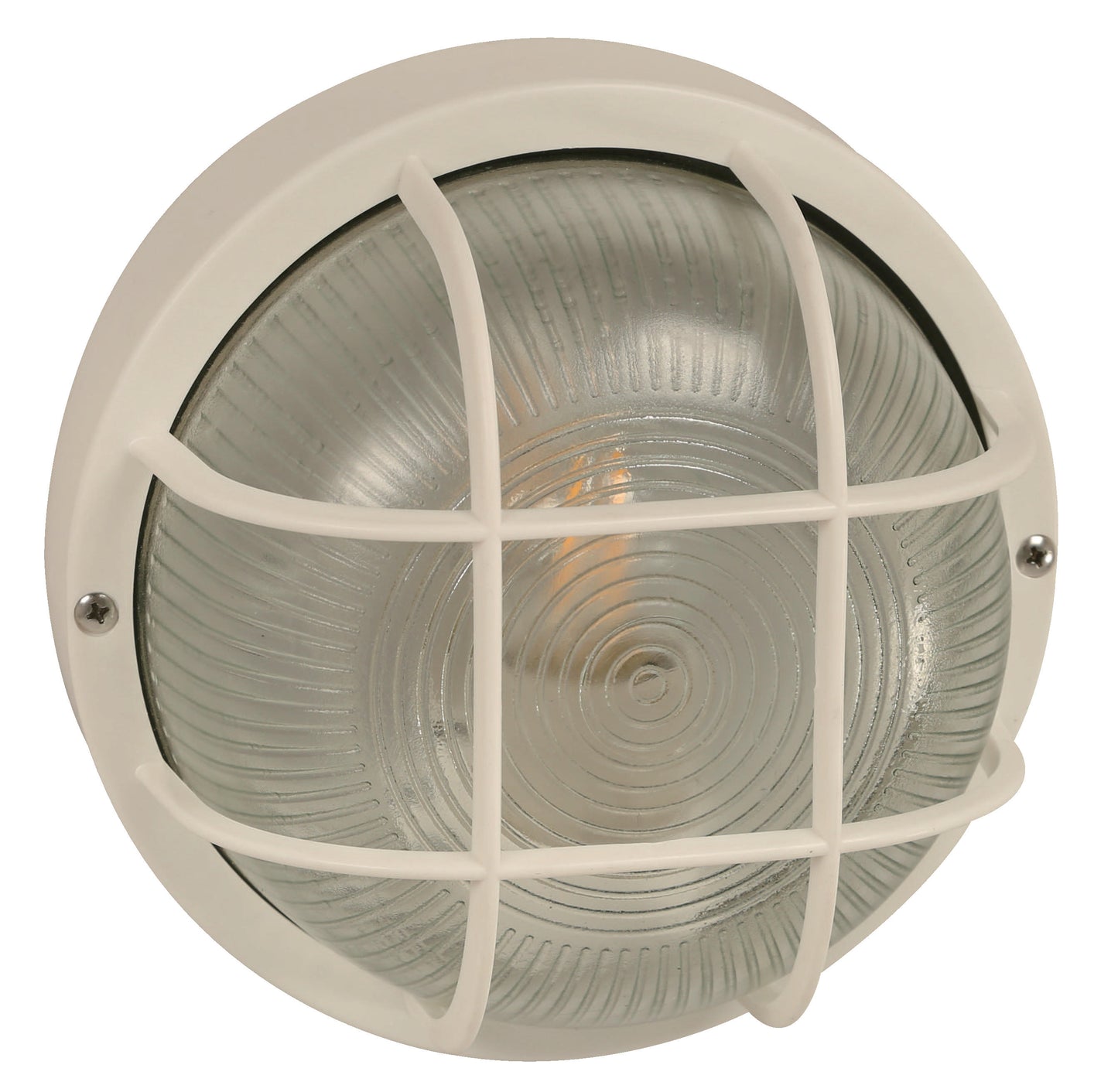 1-Light Outdoor Bunker Lamp – Matte White (E27, 12W)