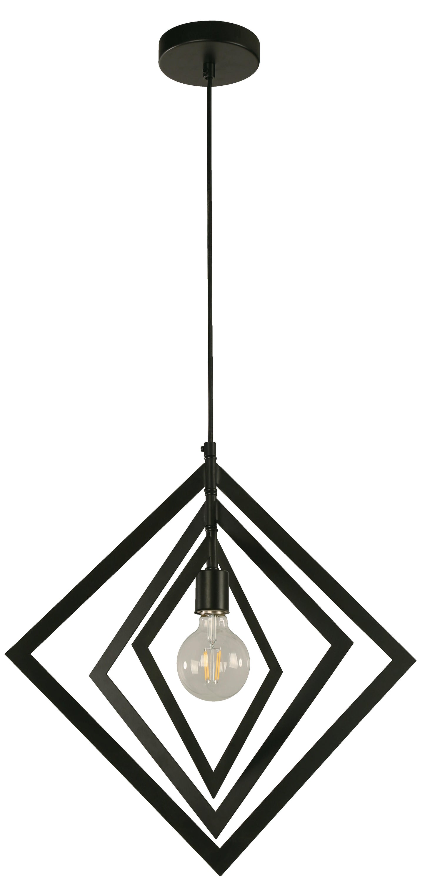 23147-2 L/CEN 1-Light Hanging Lamp – Matte Black
