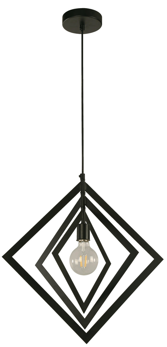 23147-2 L/CEN 1-Light Hanging Lamp – Matte Black