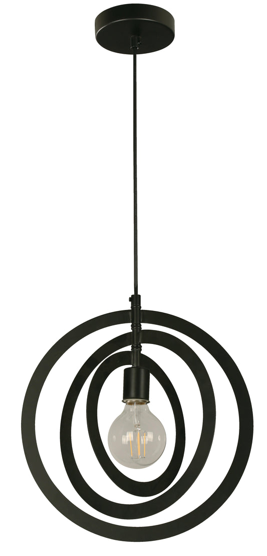 23149-2 L/CEN 1-Light Hanging Lamp – Matte Black