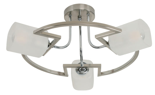 3-Light Ceiling Lamp – Chrome (E27, 40W)