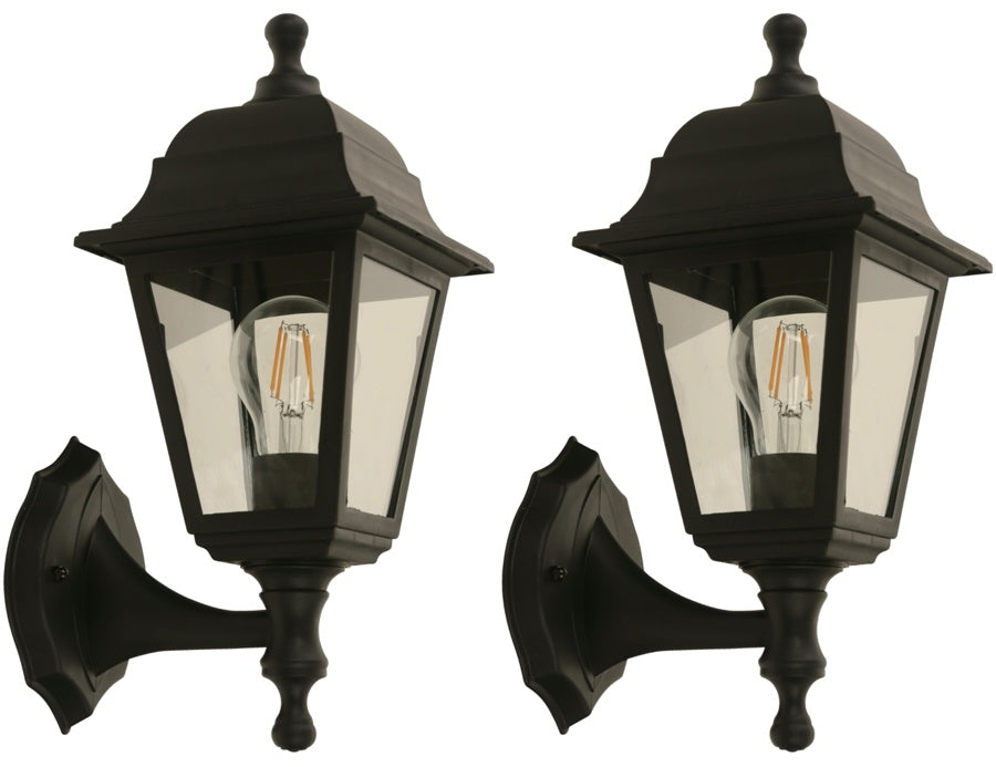 23485-2 L/CEN 1-Light Outdoor Wall Lamp – Black | Twin Pack