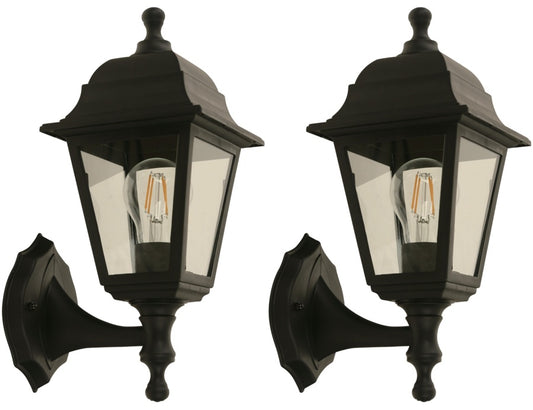 23485-2 L/CEN 1-Light Outdoor Wall Lamp – Black | Twin Pack