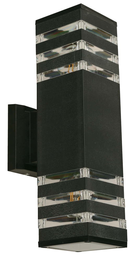 2-Light Outdoor Wall Lamp – Black (E27, 10W)