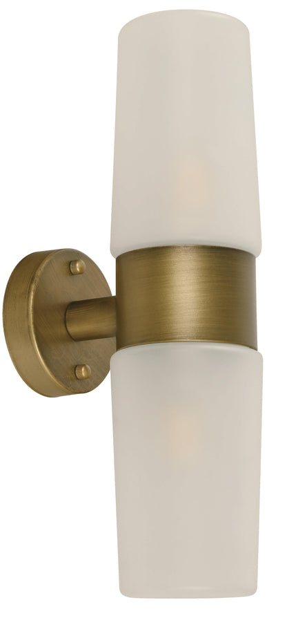 2-Light Outdoor Wall Lamp – Antique Gold (E27, 10W)