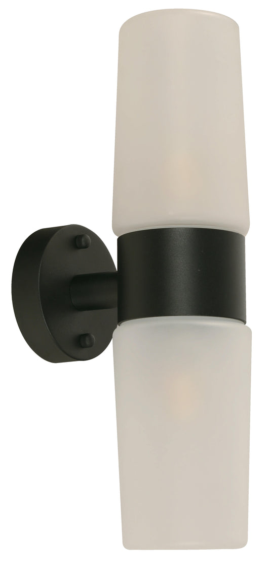 2-Light Outdoor Wall Lamp – Sand & Black (E27, 10W)
