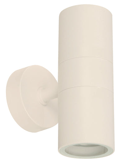2-Light Outdoor Wall Lamp – White (GU10, 7W)
